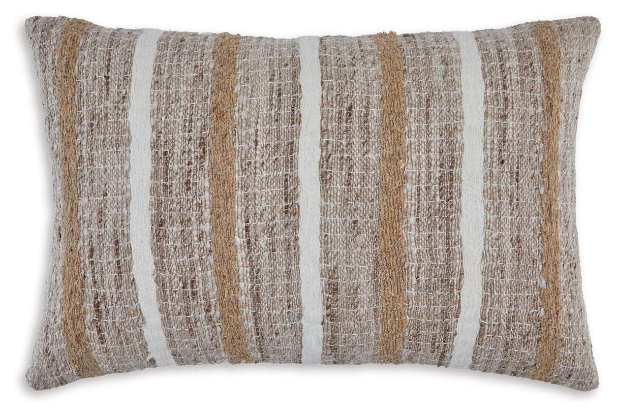 Benish Tan/Brown/White Pillow (Set of 4) by Ashley at Eve Furniture
