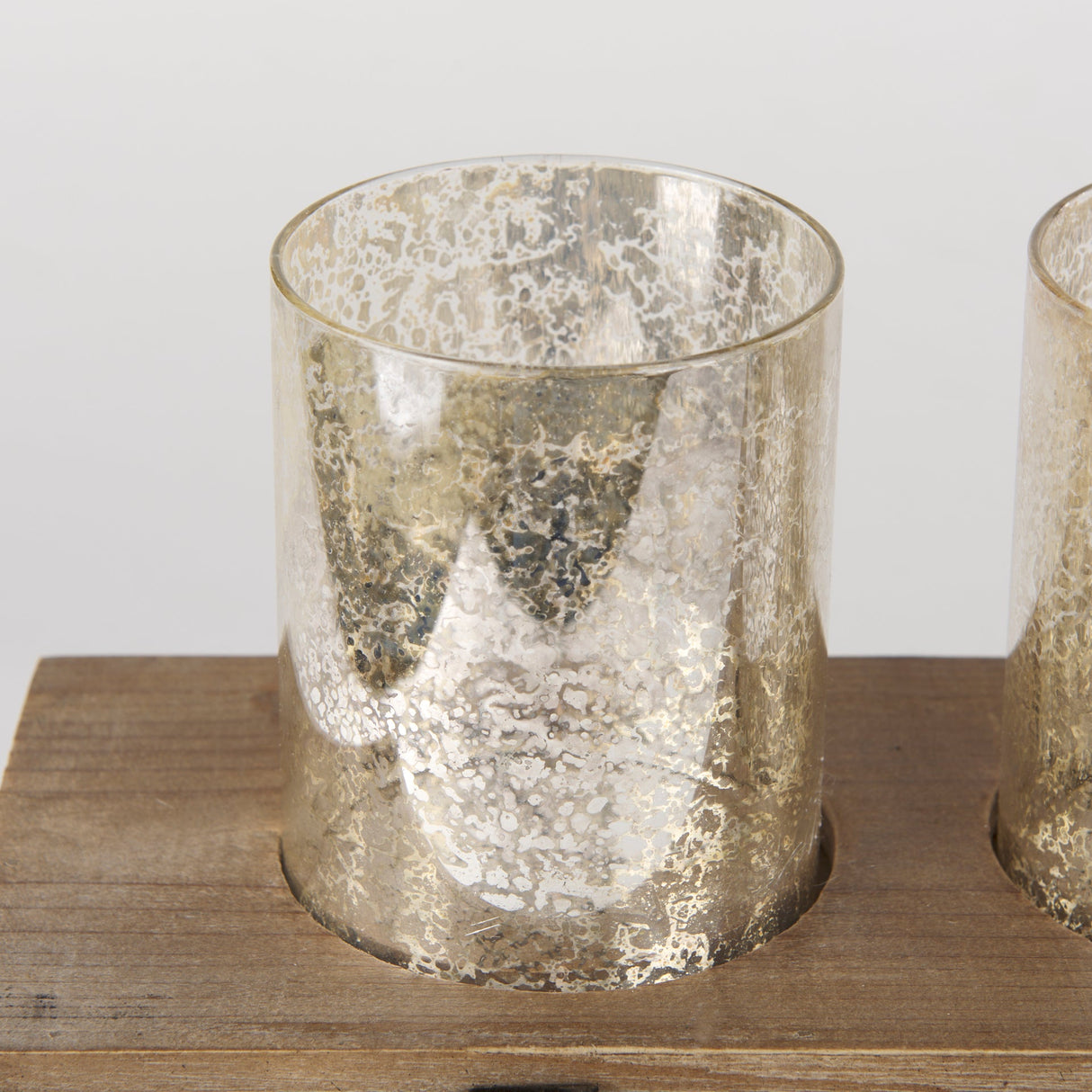 Benk Wood and Black Metal Five Cup Candle Holder by Mercana at Eve Furniture