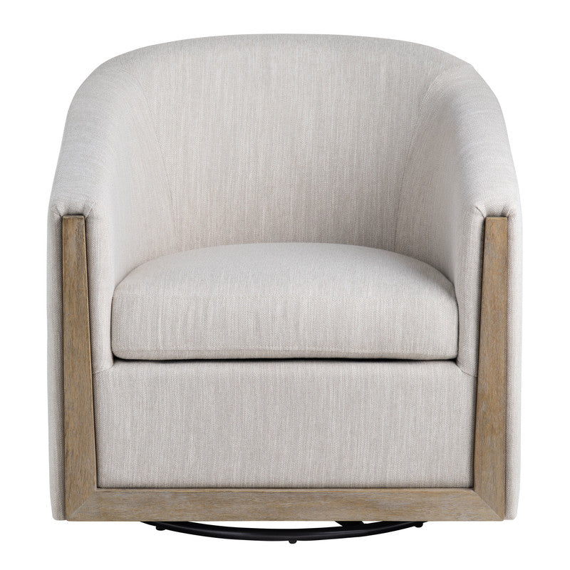 Bennett Beige/Brown Swivel Accent Chair by Crestview at Eve Furniture
