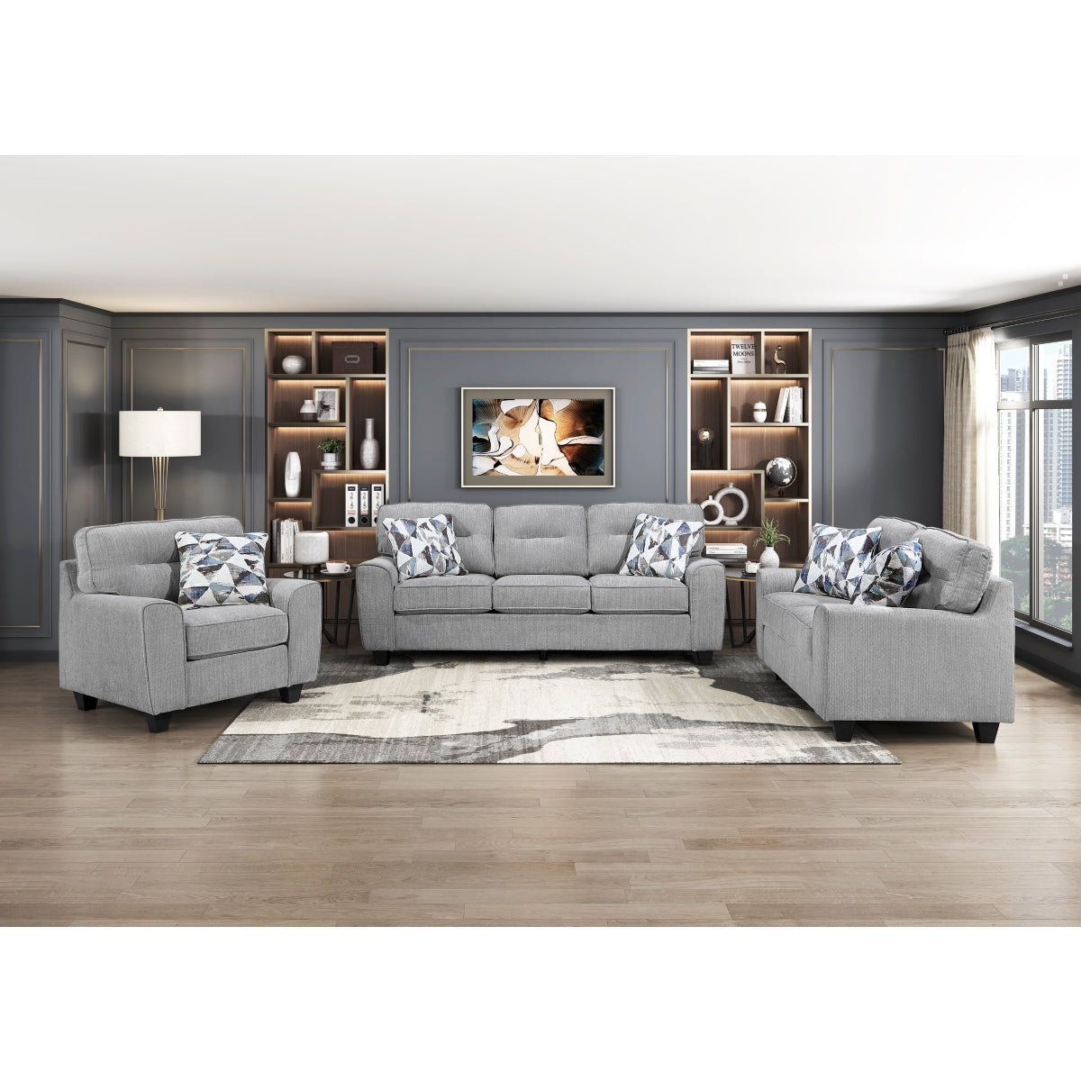 Bennett Gray Sofa by Homelegance at Eve Furniture