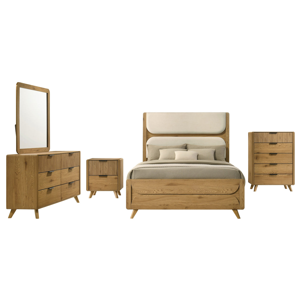 Bennett Light Oak 5-piece Eastern King Bedroom Set by Coaster at Eve Furniture