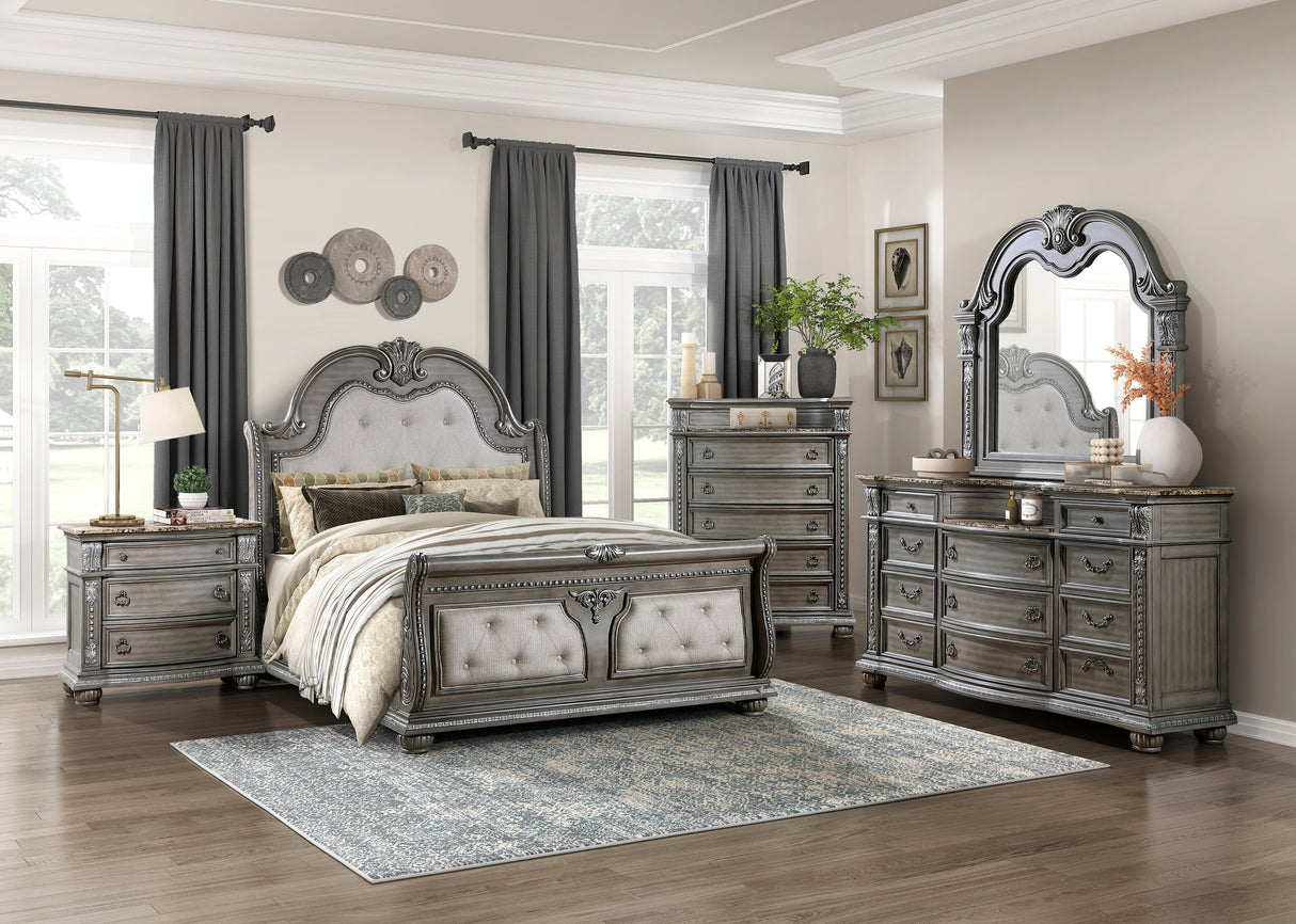 Bennington Gray Nightstand by Homelegance at Eve Furniture
