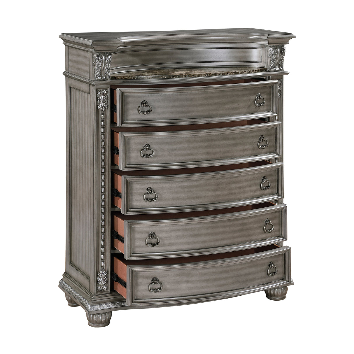 Bennington Gray Upholstered Sleigh Bedroom Set by Homelegance at Eve Furniture