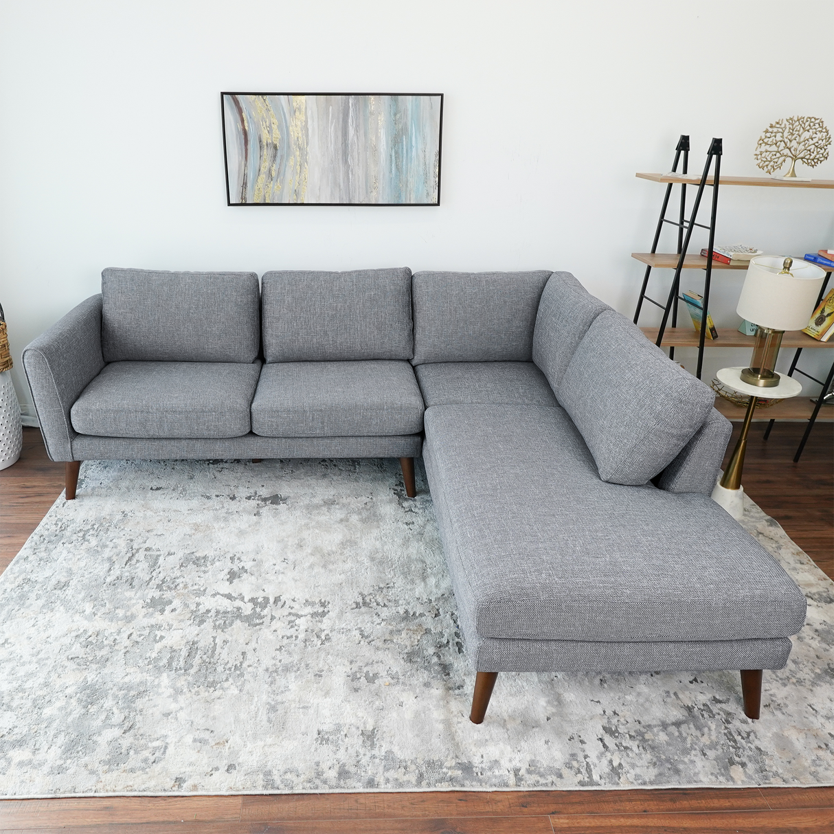 Benson Grey Fabric Sectional Sofa Right Facing Chaise by Ashcroft Imports at Eve Furniture