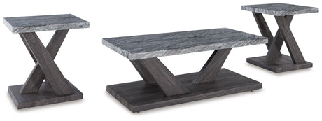 BENSONALE Brown/Gray Table, Set of 3