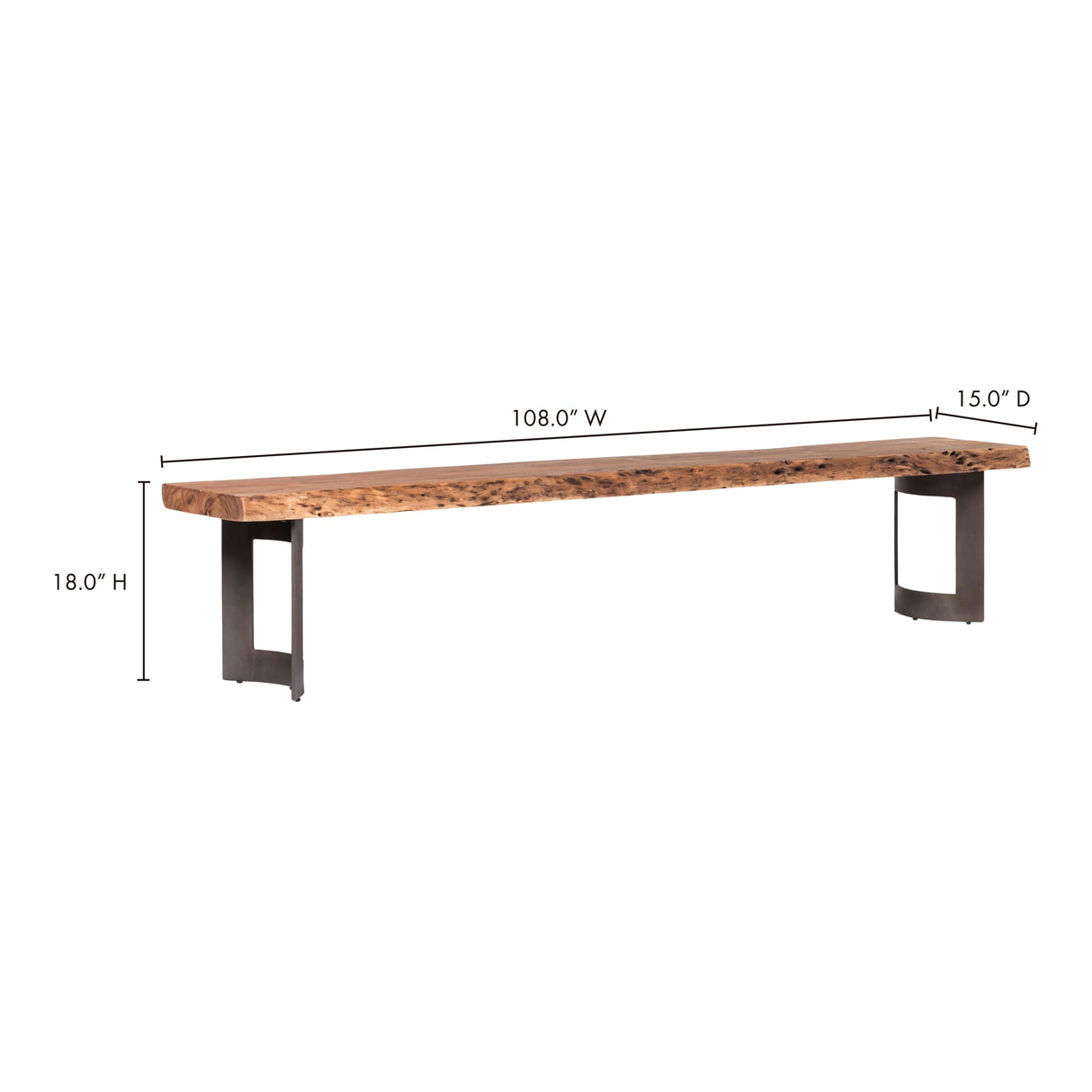 Bent Brown Large Bench by MOES at Eve Furniture