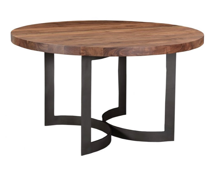 Bent Round Dining Table 54"- Brown by Moe's Home at Eve Furniture