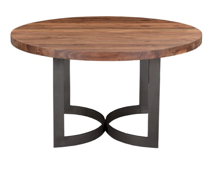 Bent Round Dining Table 54"- Brown by Moe's Home at Eve Furniture