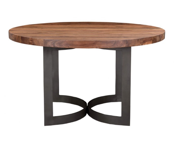 Bent Round Dining Table 54"- Brown by Moe's Home at Eve Furniture