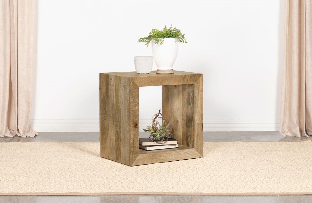 Benton Natural Rectangular Solid Wood End Table by Coaster at Eve Furniture