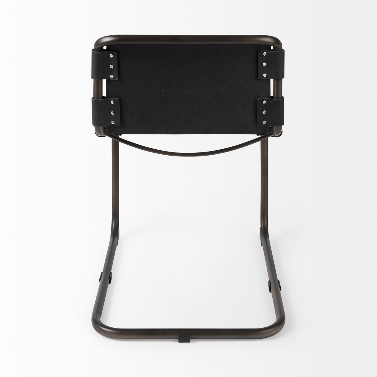 Berbick 33" Total Height Black Leather w/ Iron Frame Dining Chair by Mercana at Eve Furniture