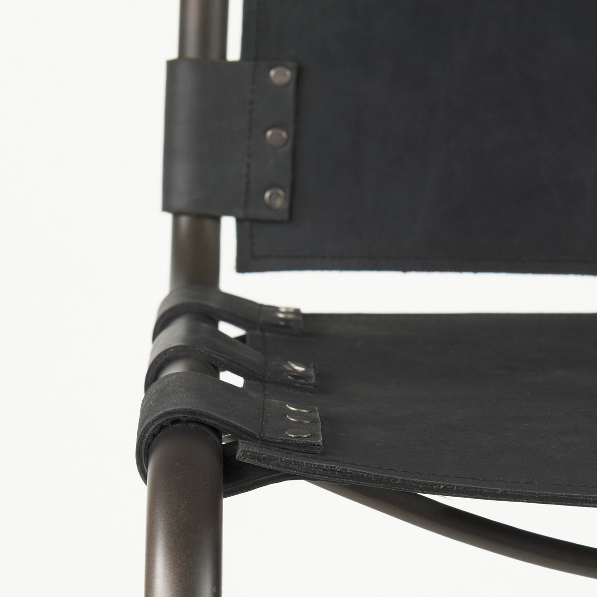 Berbick Black Leather w/ Iron Frame Bar Stool by Mercana at Eve Furniture