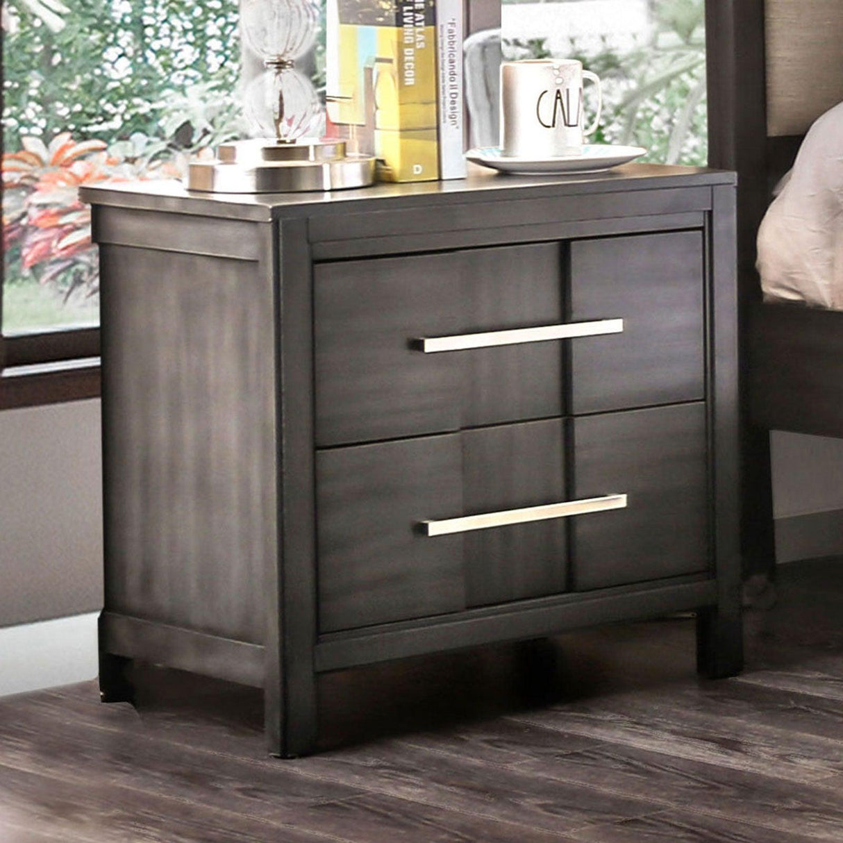 Berenice Gray Night Stand by Furniture of America at Eve Furniture