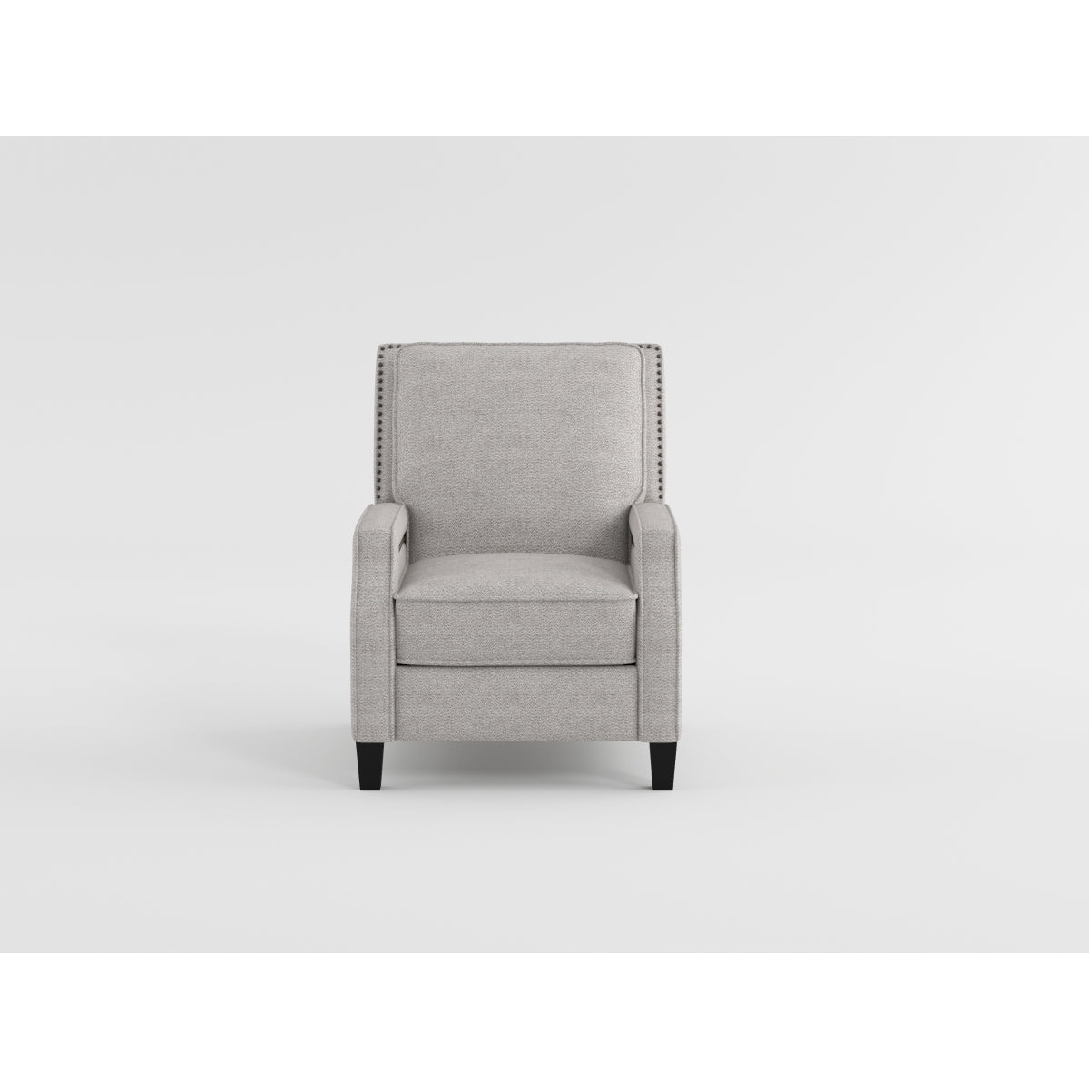 Berenson Off-white/Black Plaid Pattern Push Back Reclining Chair