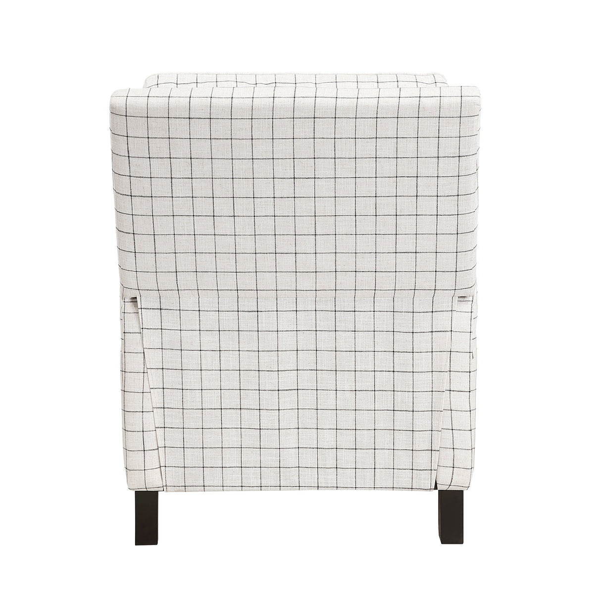 Berenson Off-white/Black Plaid Pattern Push Back Reclining Chair
