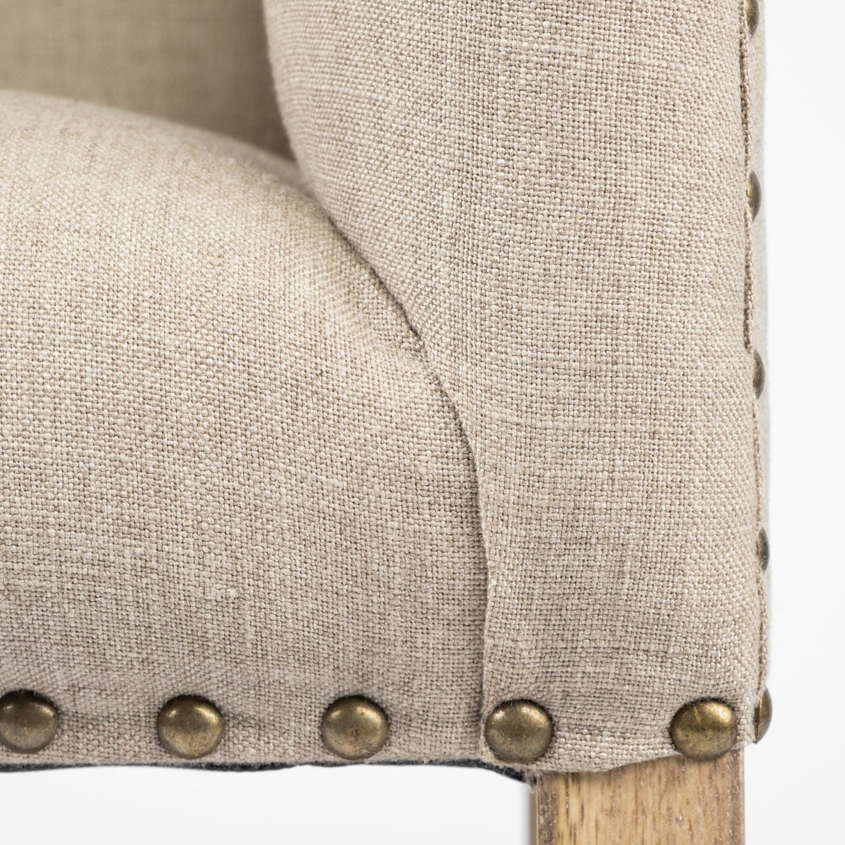 Bergen 60L x 19W Beige Fabric Covered Seat W/Brown Wood Frame Accent Bench by Mercana at Eve Furniture