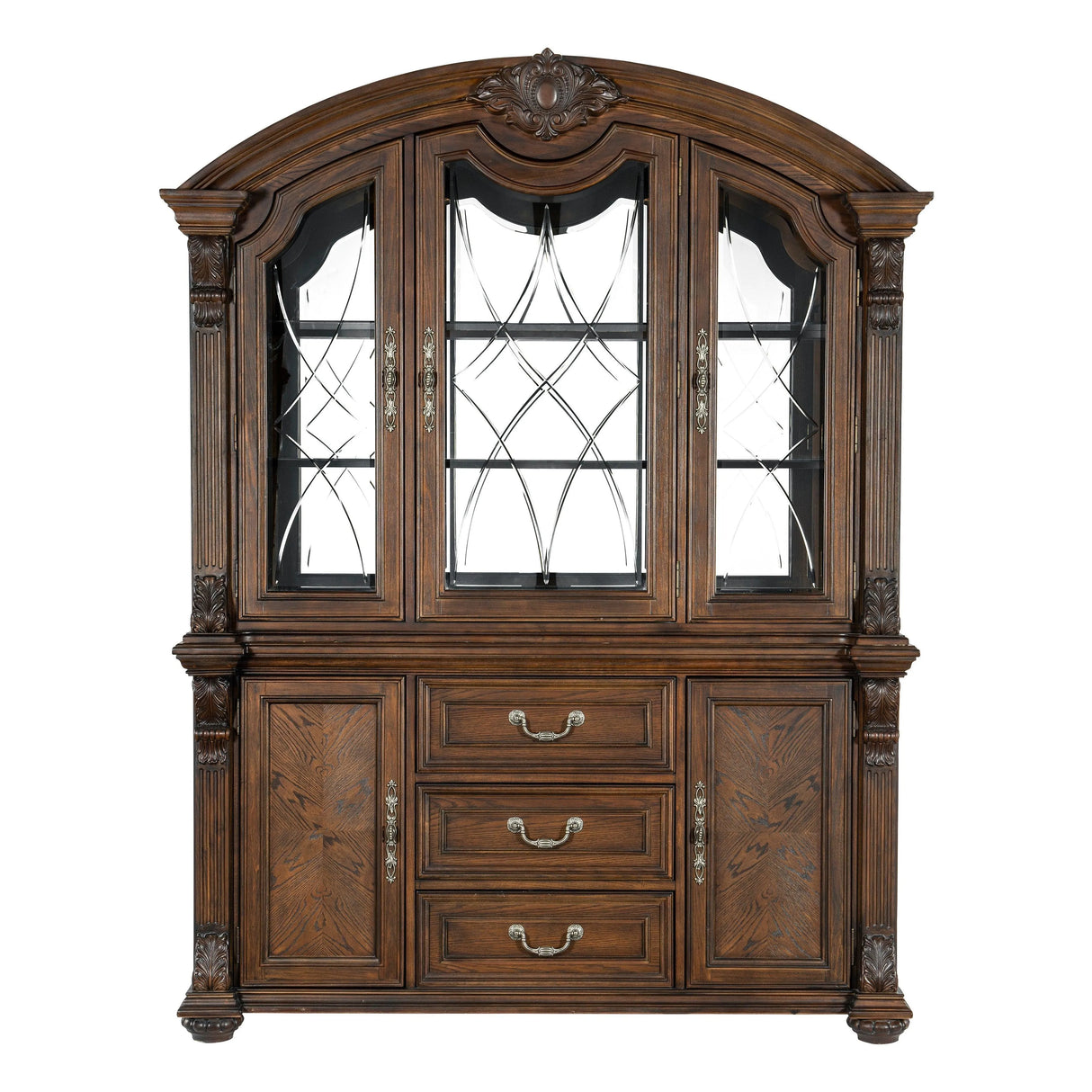 Bergen Dark Oak Buffet & Hutch by Homelegance at Eve Furniture