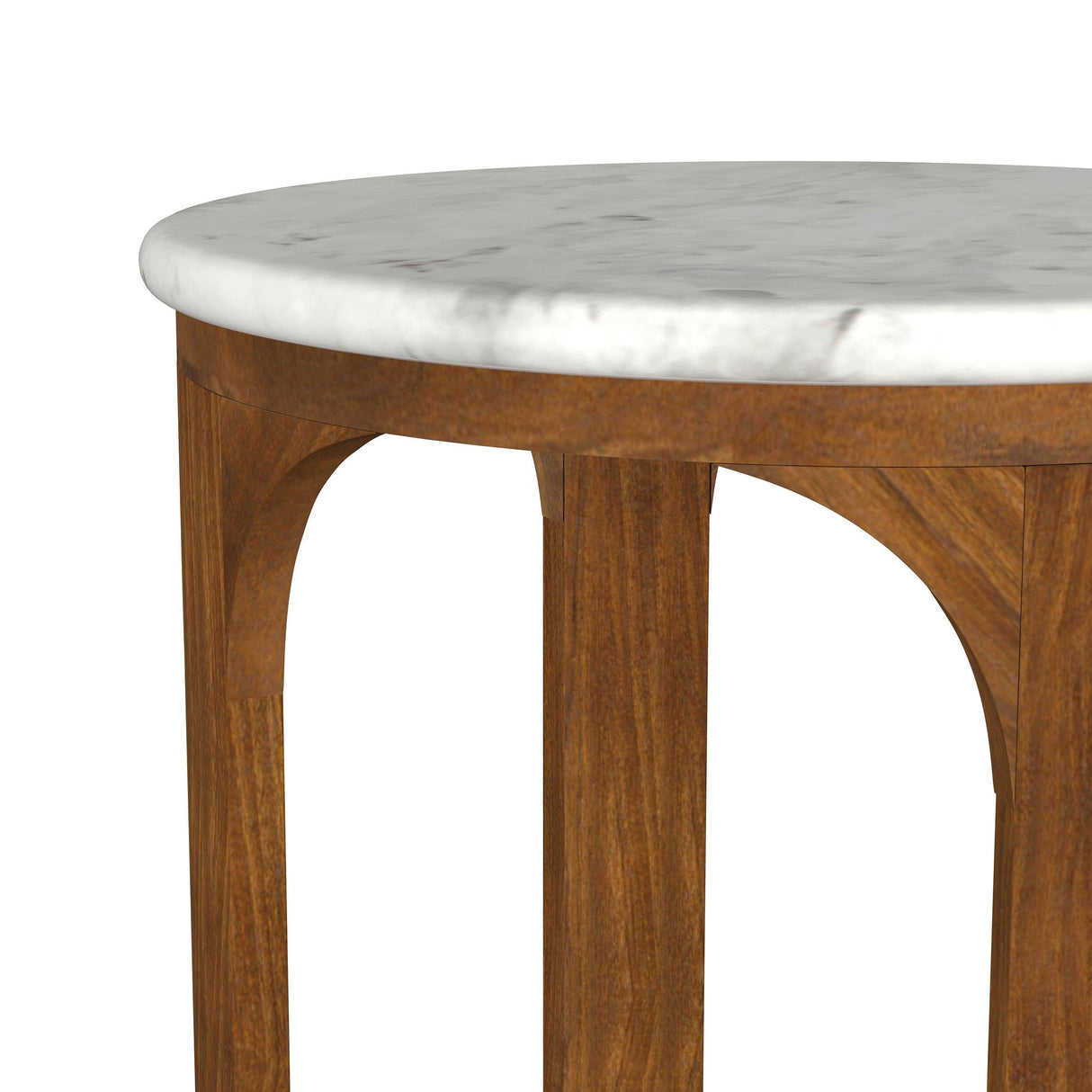 Berkeley White and Brown Round Marble Top Side Table by Coaster at Eve Furniture