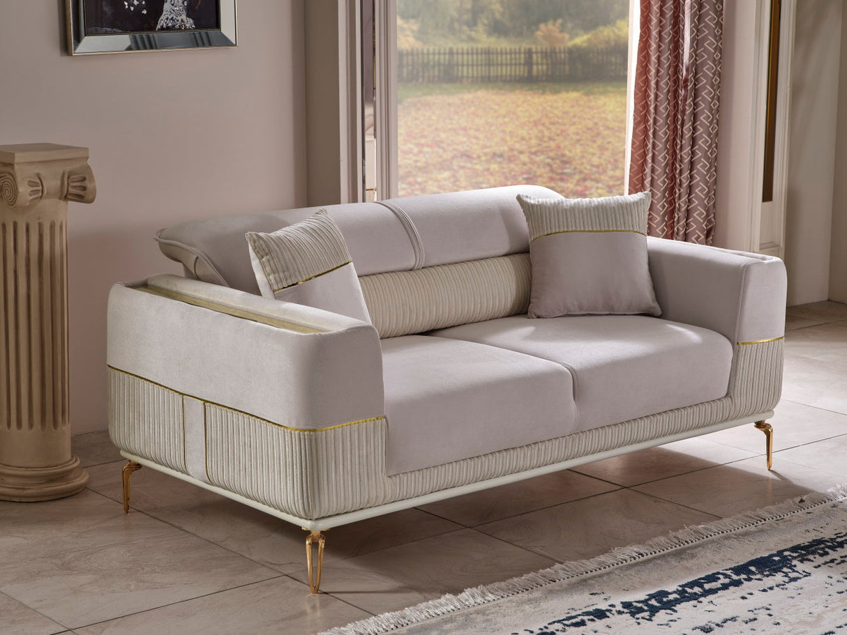 Berlin Beige 3-pieces (Sofa & Loveseat & Chair)Livingroom Set by Furnia at Eve Furniture