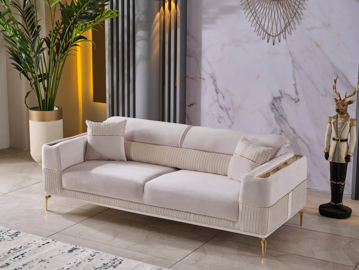 Berlin Beige 3-pieces (Sofa & Loveseat & Chair)Livingroom Set by Furnia at Eve Furniture
