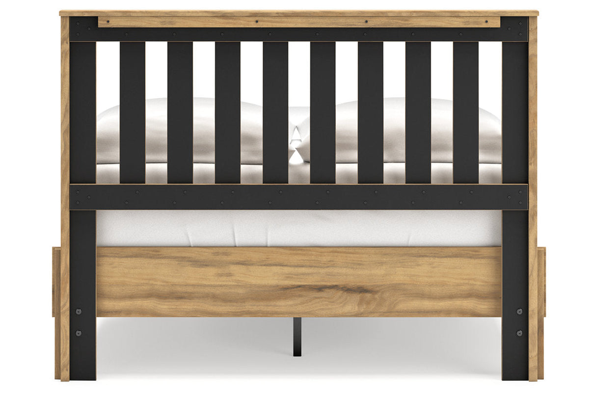 Bermacy Light Brown Full Slat Platform Bed by Ashley at Eve Furniture