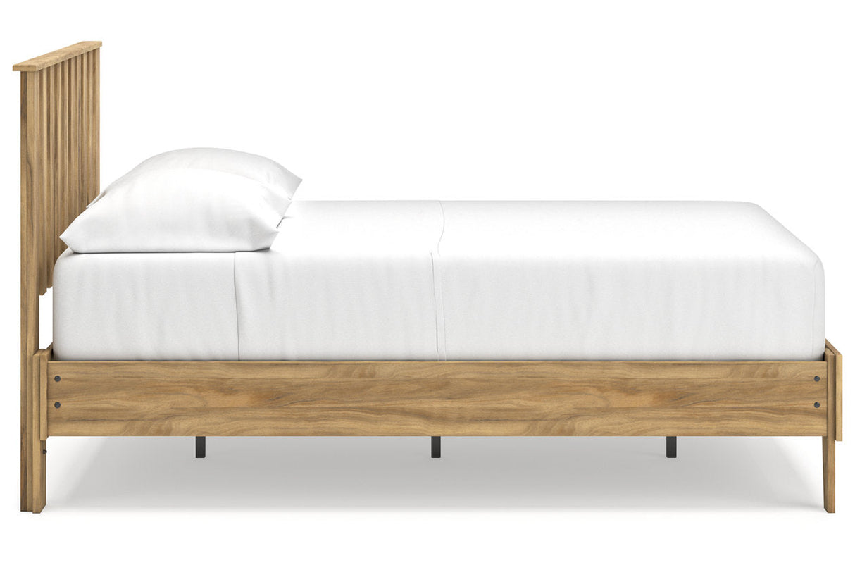 Bermacy Light Brown Full Slat Platform Bed by Ashley at Eve Furniture