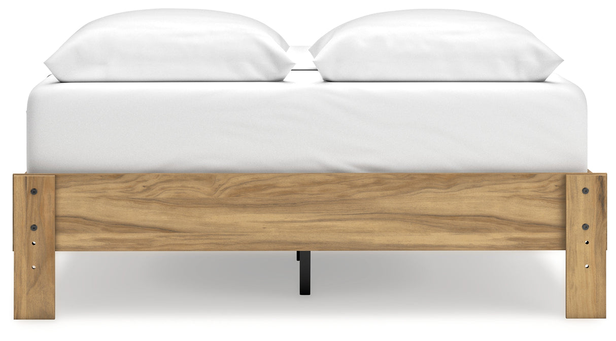 Bermacy Light Brown Queen Platform Base Bed by Ashley at Eve Furniture