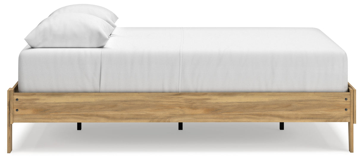 Bermacy Light Brown Queen Platform Base Bed by Ashley at Eve Furniture