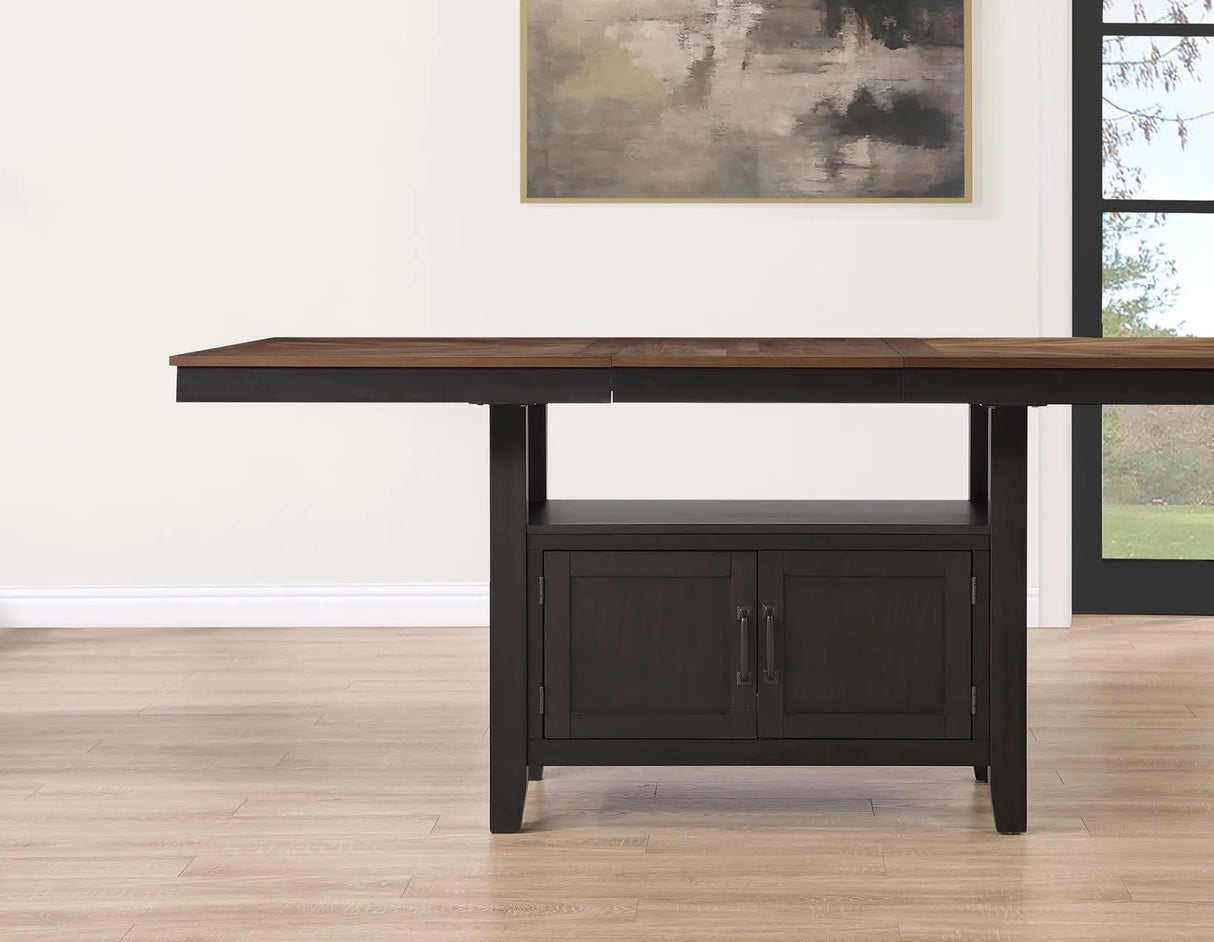 Bermuda Black/Dark Acacia Counter Height Dining Set by Steve Silver at Eve Furniture