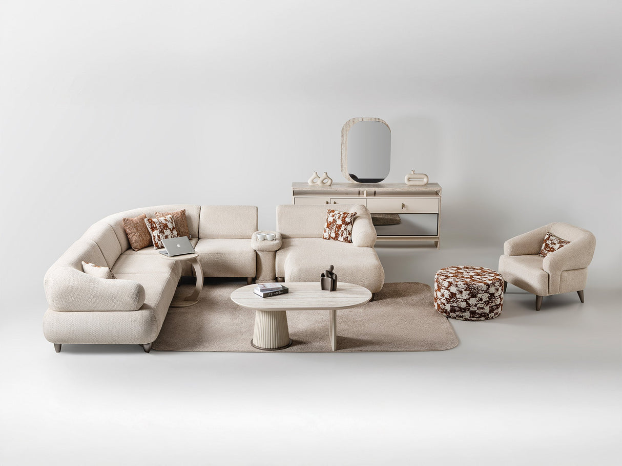 Bern Cream 6-Piece Modular Sectional by Furnia at Eve Furniture