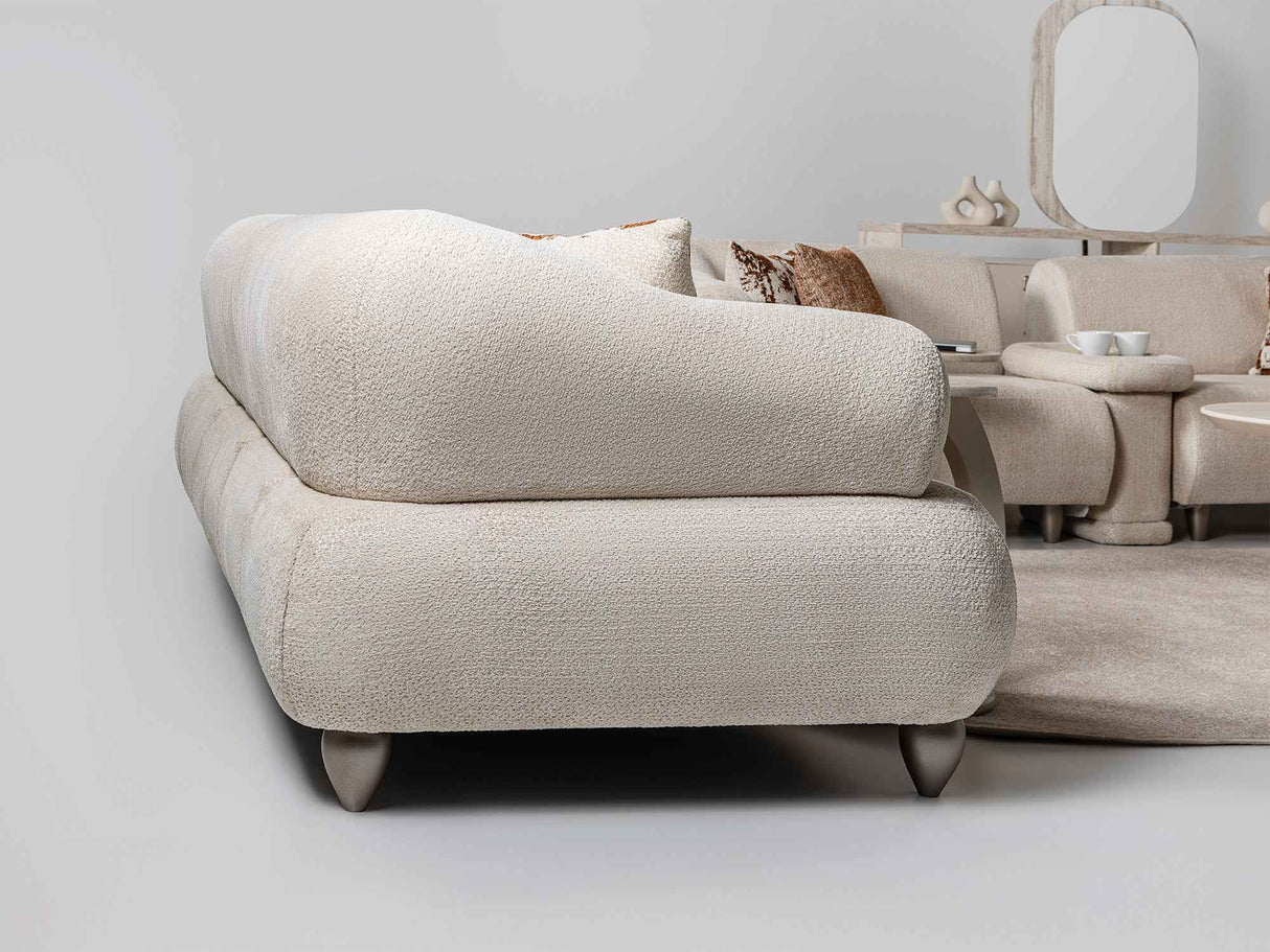 Bern Cream Convertible Loveseat by Furnia at Eve Furniture