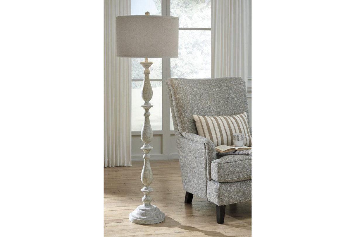 Bernadate Whitewash Floor Lamp by Ashley at Eve Furniture