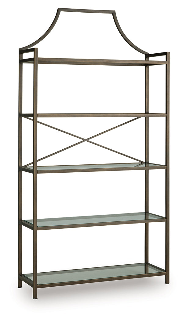 Bernonly Antique Bronze Finish 72" Bookcase by Ashley at Eve Furniture