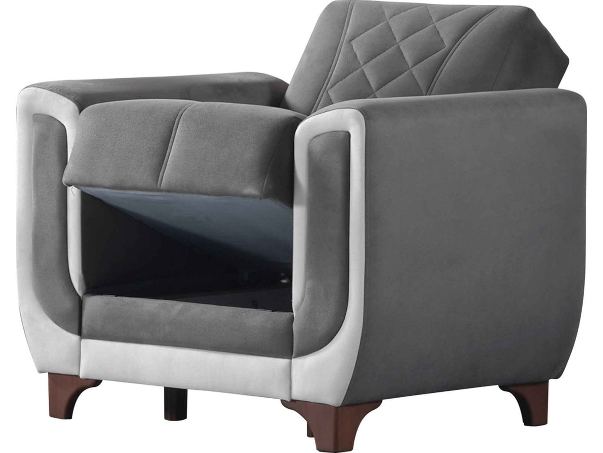Berre Armchair Grey by Furnia at Eve Furniture