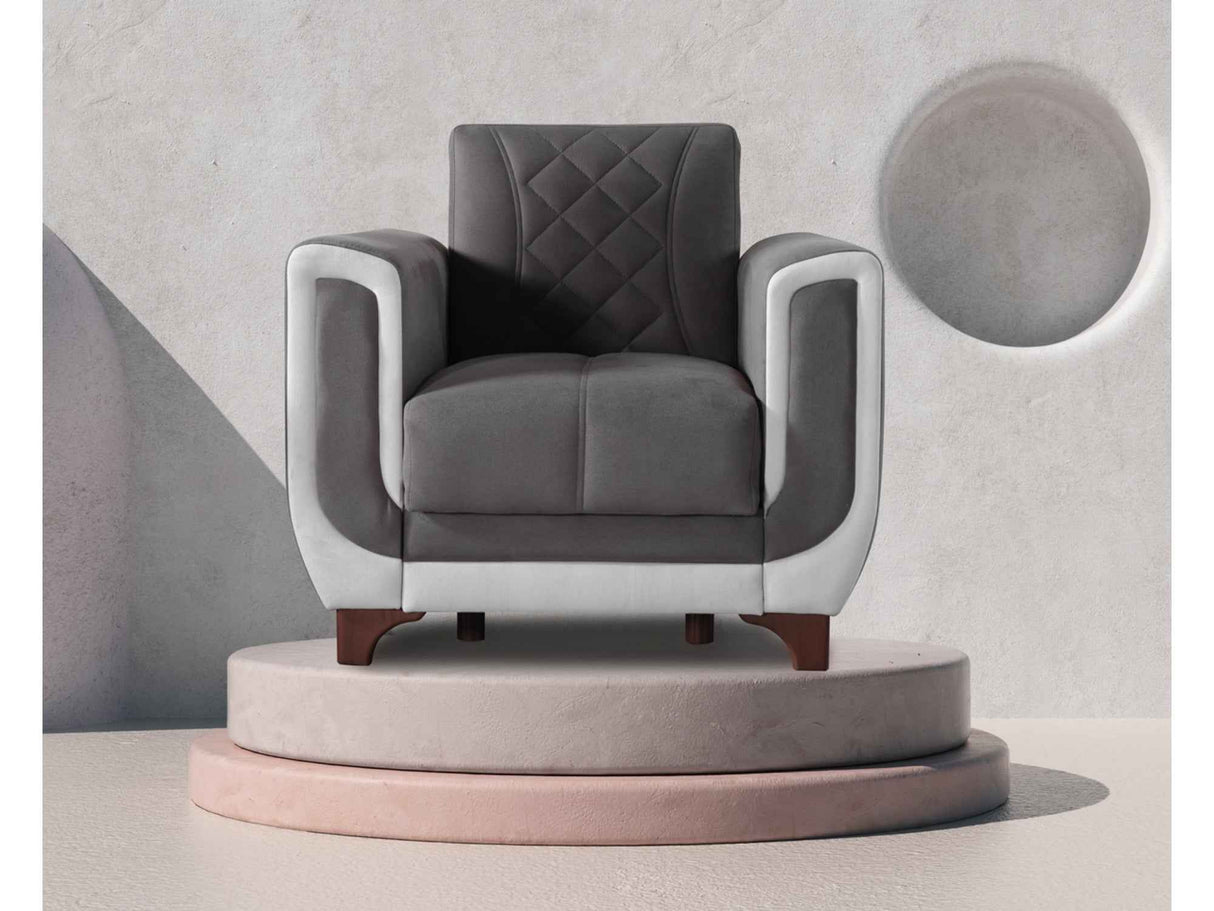 Berre Armchair Grey by Furnia at Eve Furniture