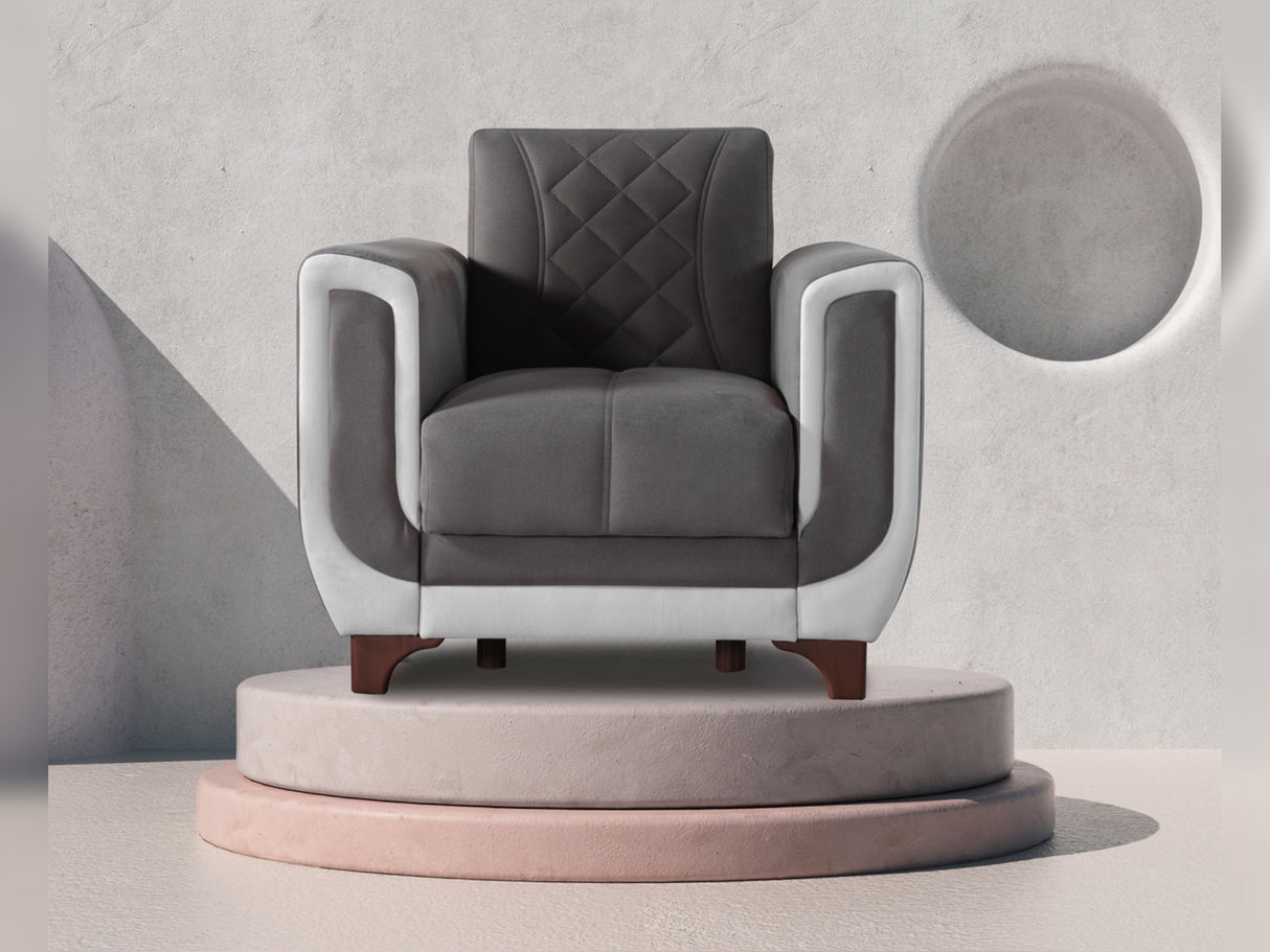 Berre Armchair Grey by Furnia at Eve Furniture