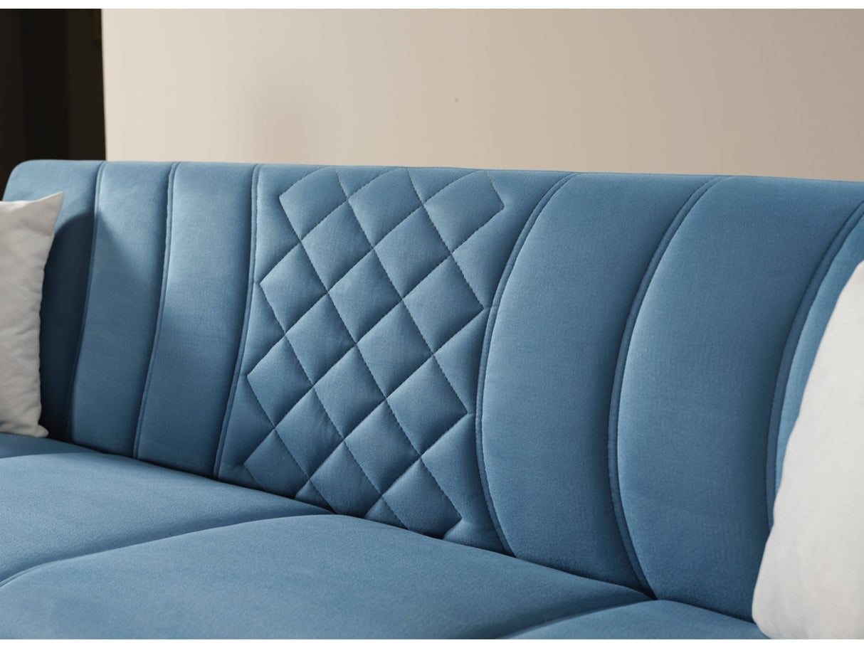 Berre Convertible Loveseat Blue by Furnia at Eve Furniture