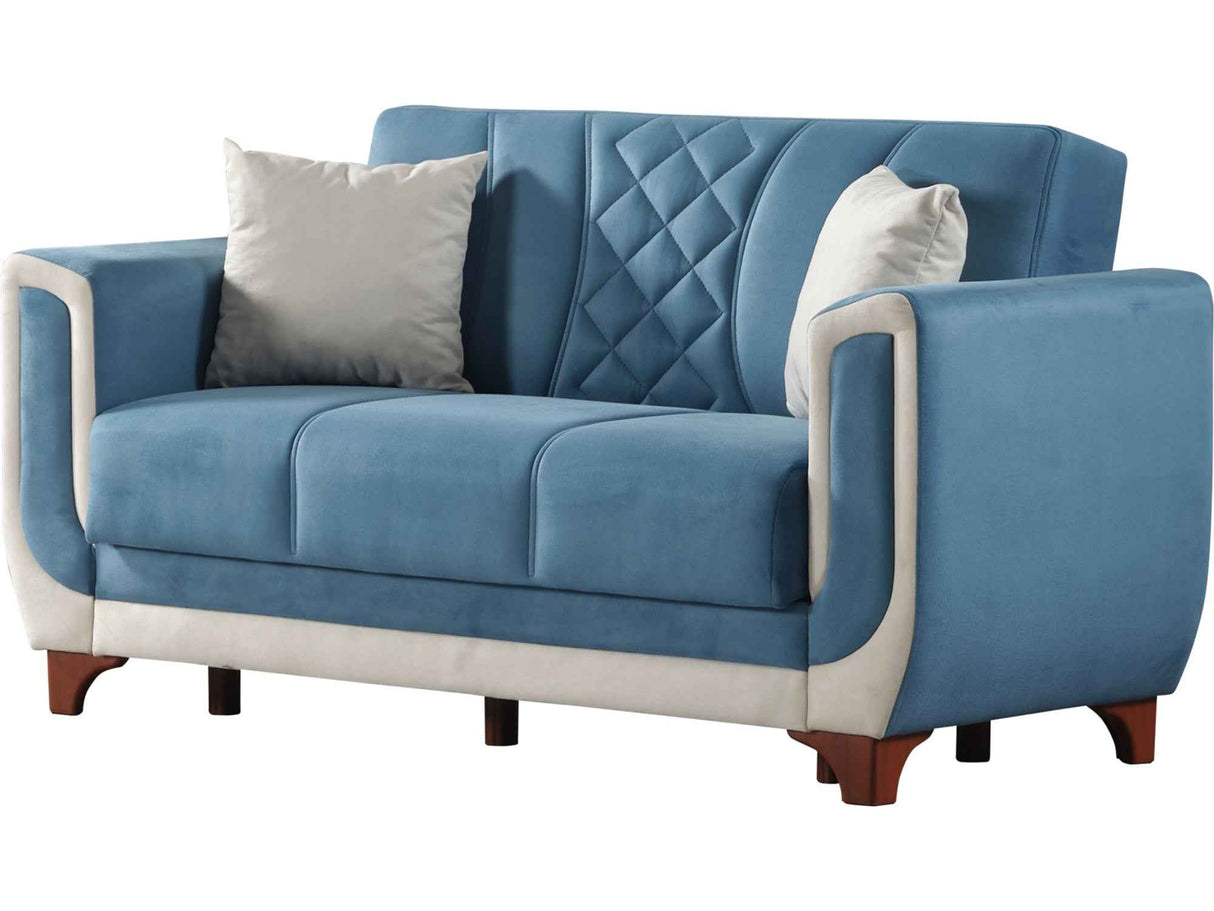 Berre Convertible Loveseat Blue by Furnia at Eve Furniture