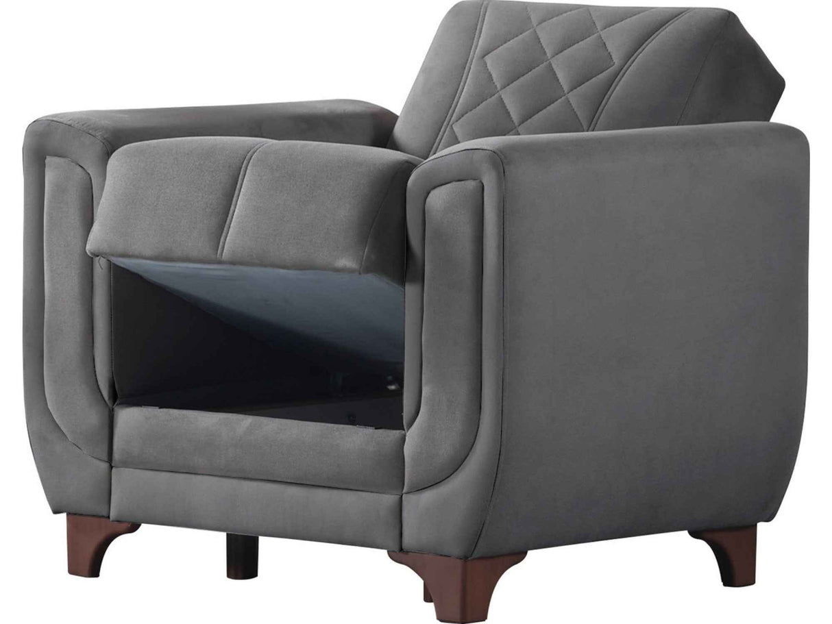 Berre Pla Gray Armchair by Furnia at Eve Furniture