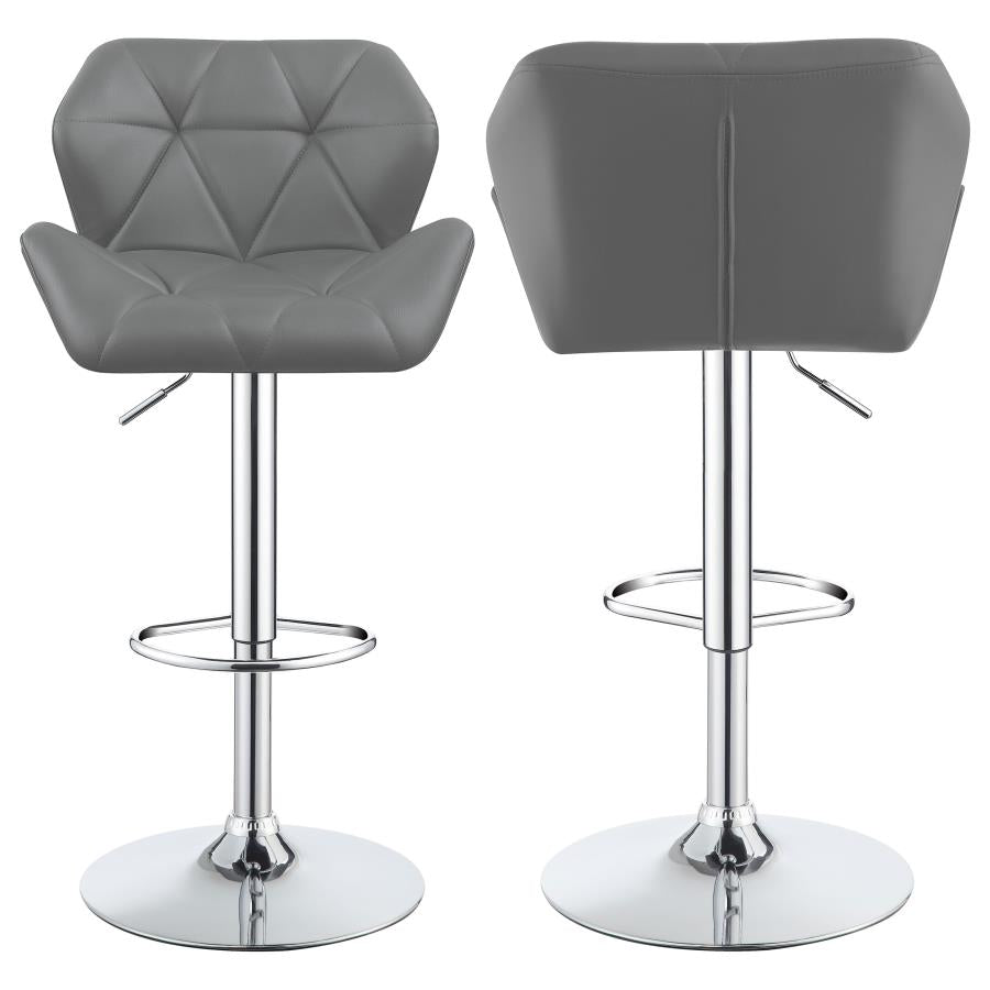 Berrington Chrome and Gray Adjustable Bar Stools, Set of 2 by Coaster at Eve Furniture