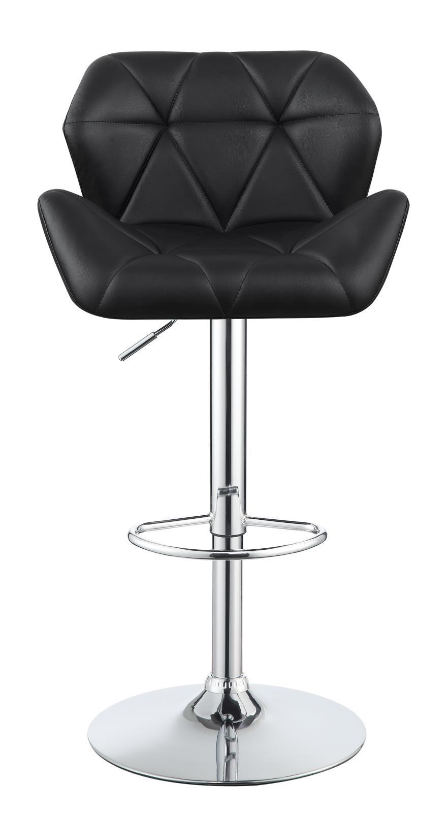 Berrington Chrome/Black Adjustable Bar Stools, Set of 2 by Coaster at Eve Furniture