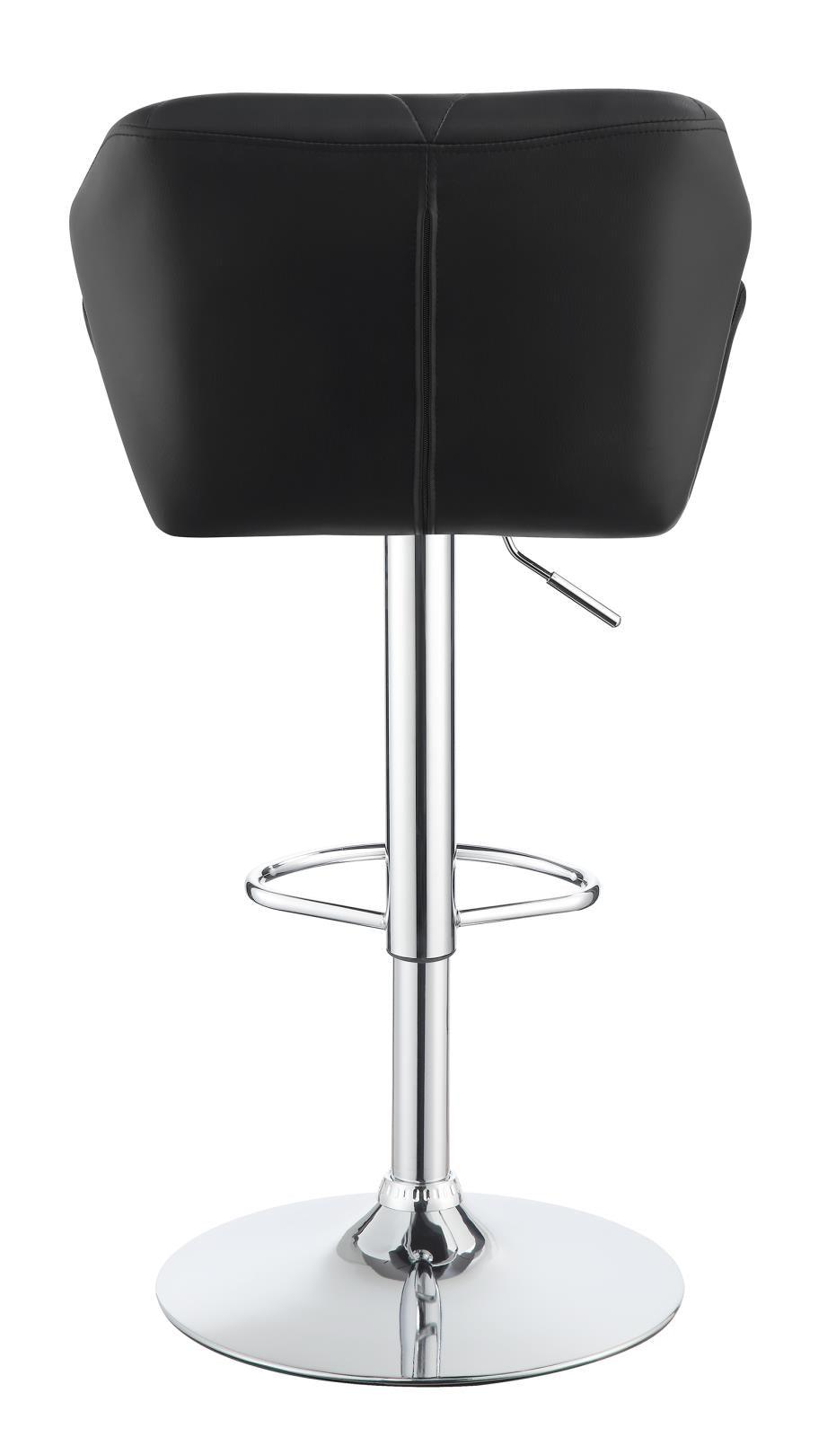 Berrington Chrome/Black Adjustable Bar Stools, Set of 2 by Coaster at Eve Furniture