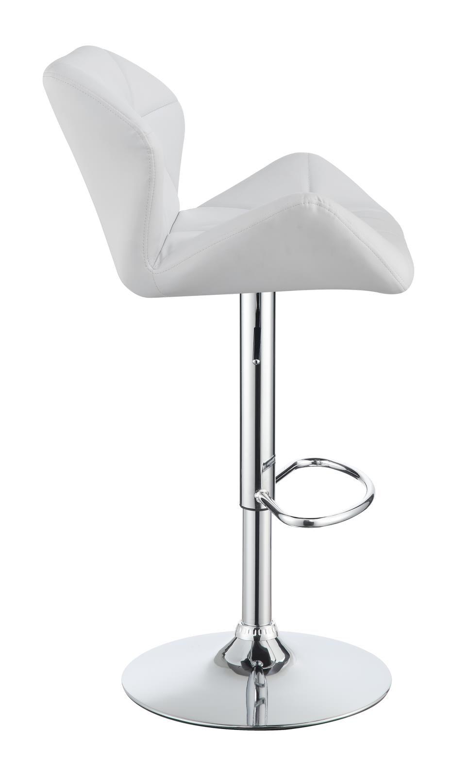 Berrington Chrome/White Adjustable Bar Stools, Set of 2 by Coaster at Eve Furniture