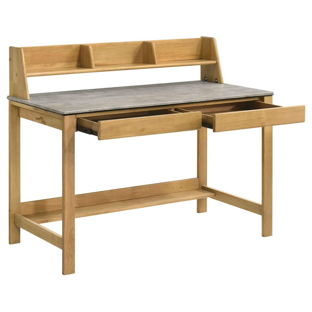 Besler Cement/Natural 47-inch SmartTop Writing Desk with Shelf by Coaster at Eve Furniture
