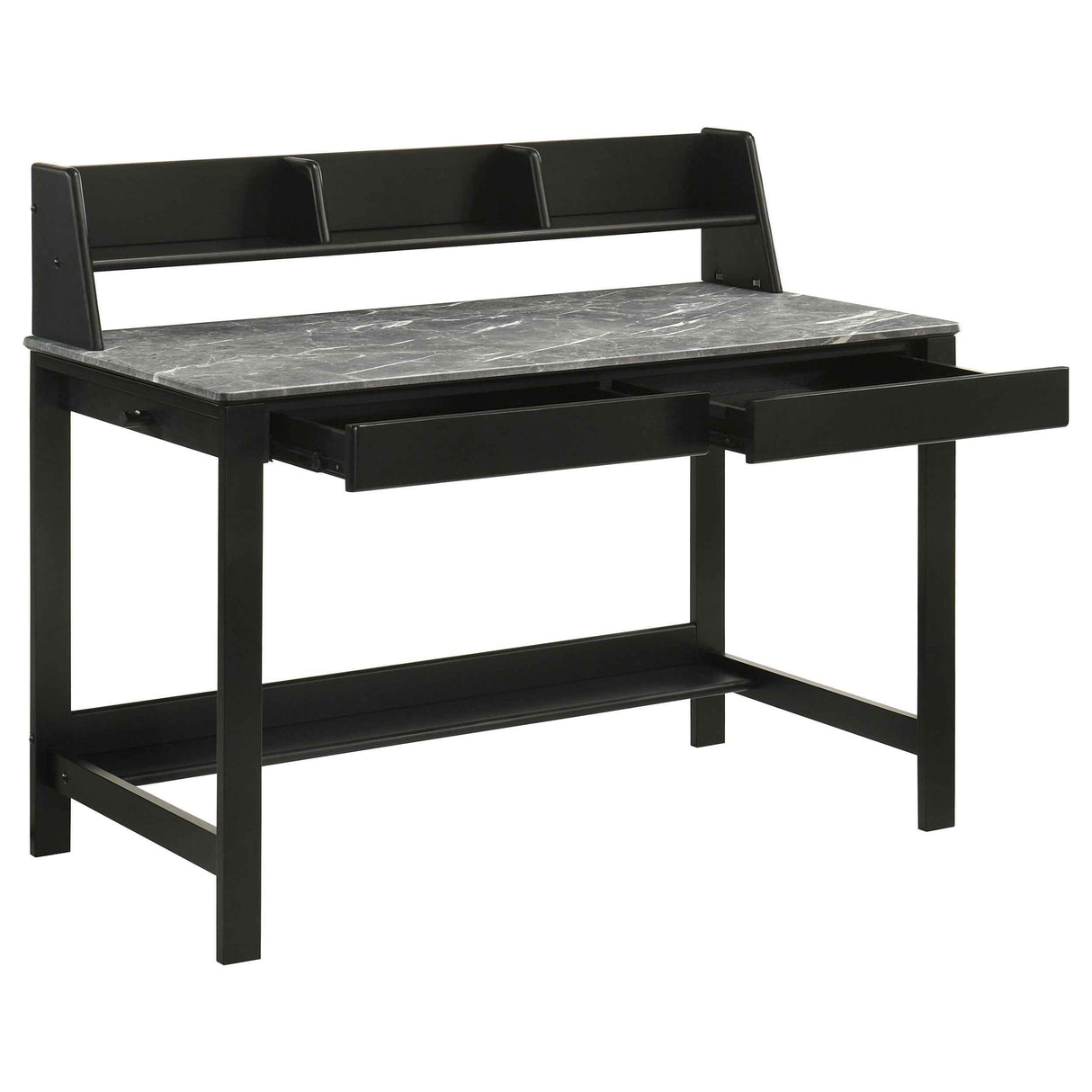 Besler Grey Stone/Black 47-inch SmartTop Writing Desk with Shelf by Coaster at Eve Furniture