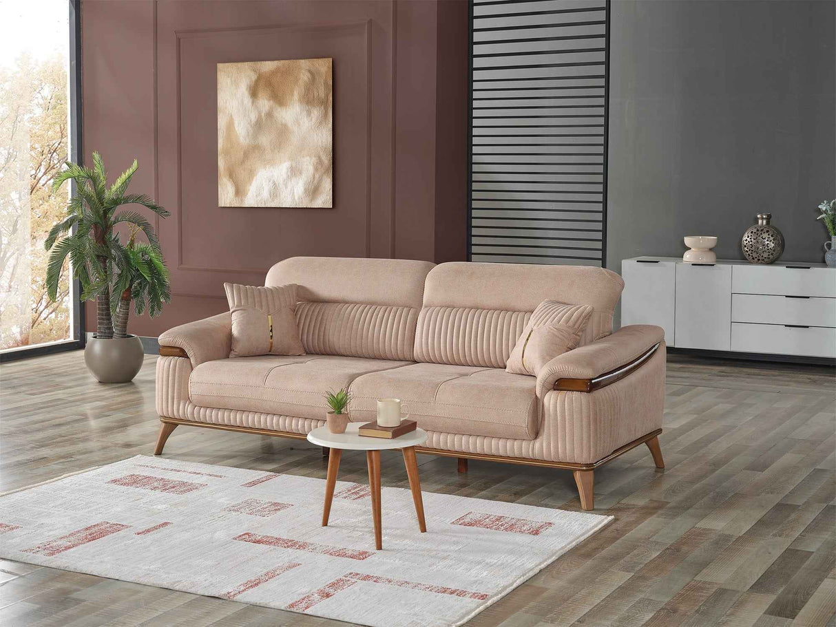 Beta Beige Convertible Sofa by Furnia at Eve Furniture