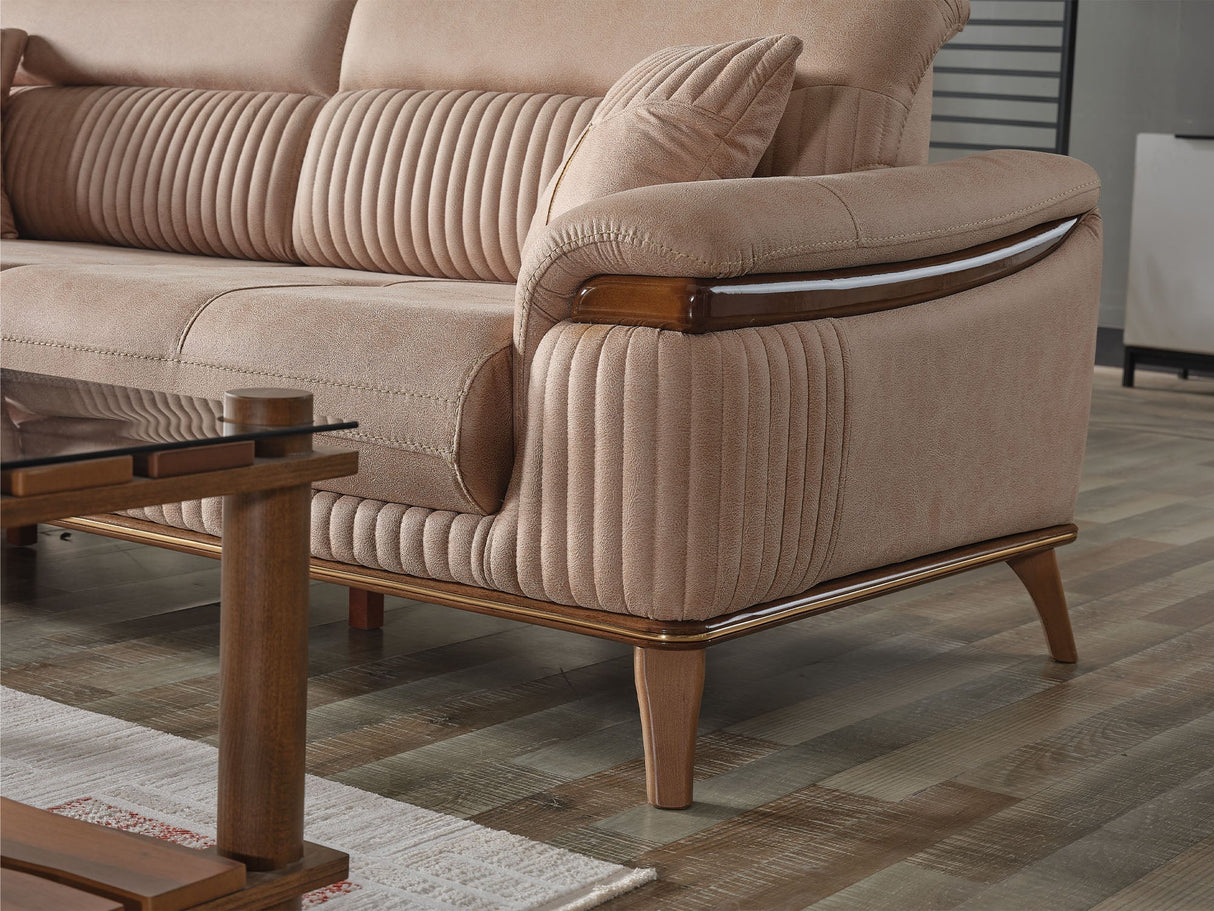 Beta Beige Convertible Sofa by Furnia at Eve Furniture