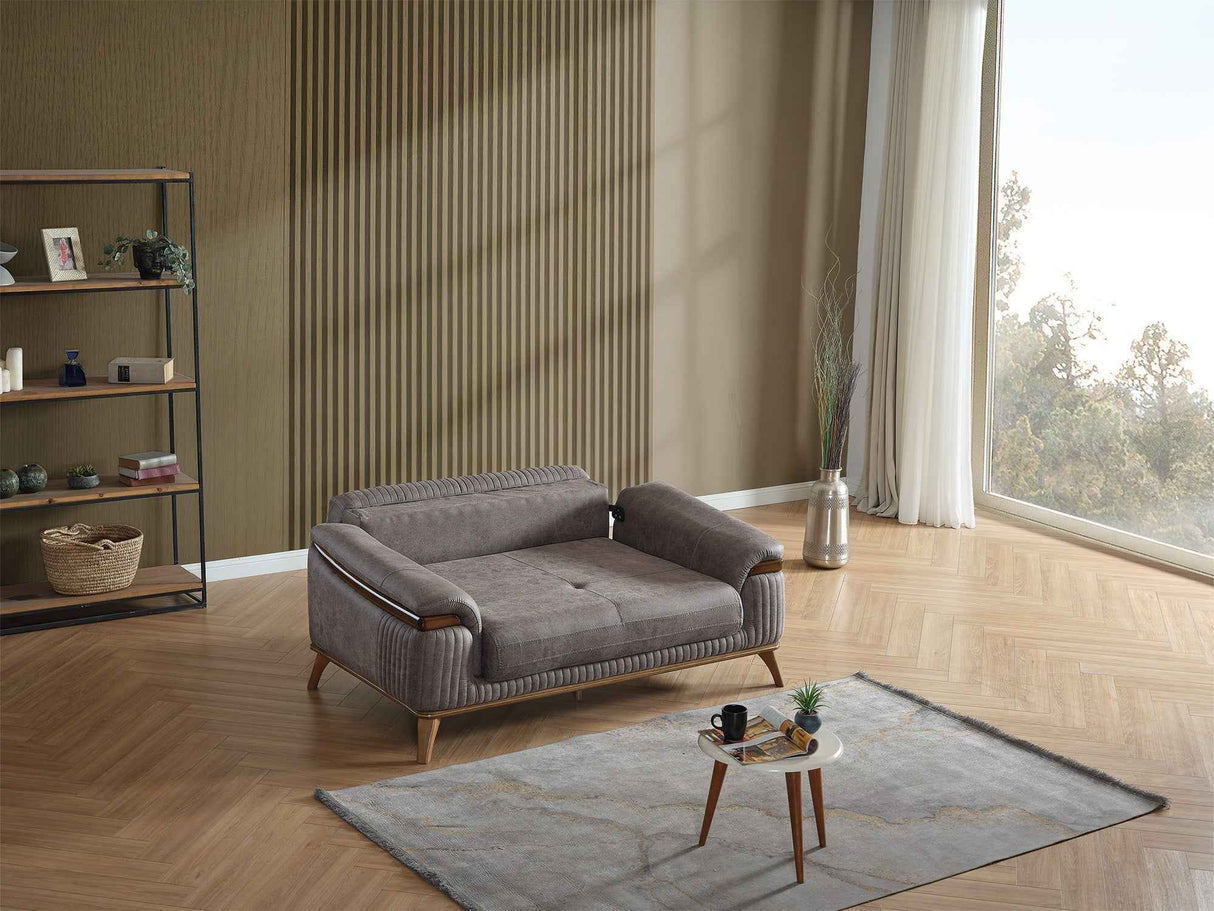 Beta Convertible Loveseat Fume by Furnia at Eve Furniture