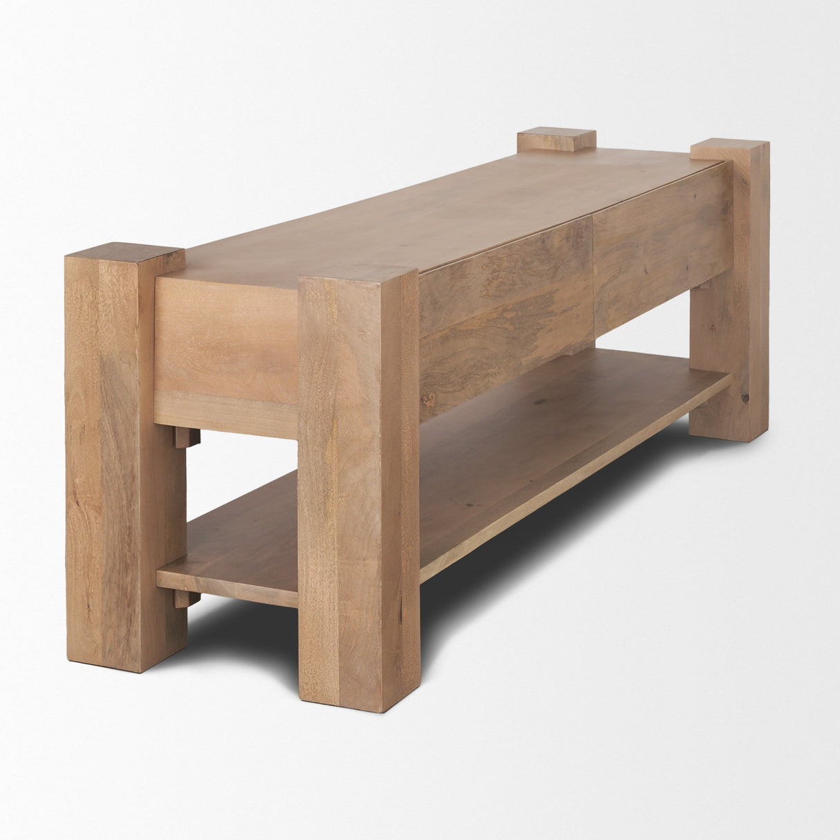 Beth Light Brown Wood Media Console by Mercana at Eve Furniture
