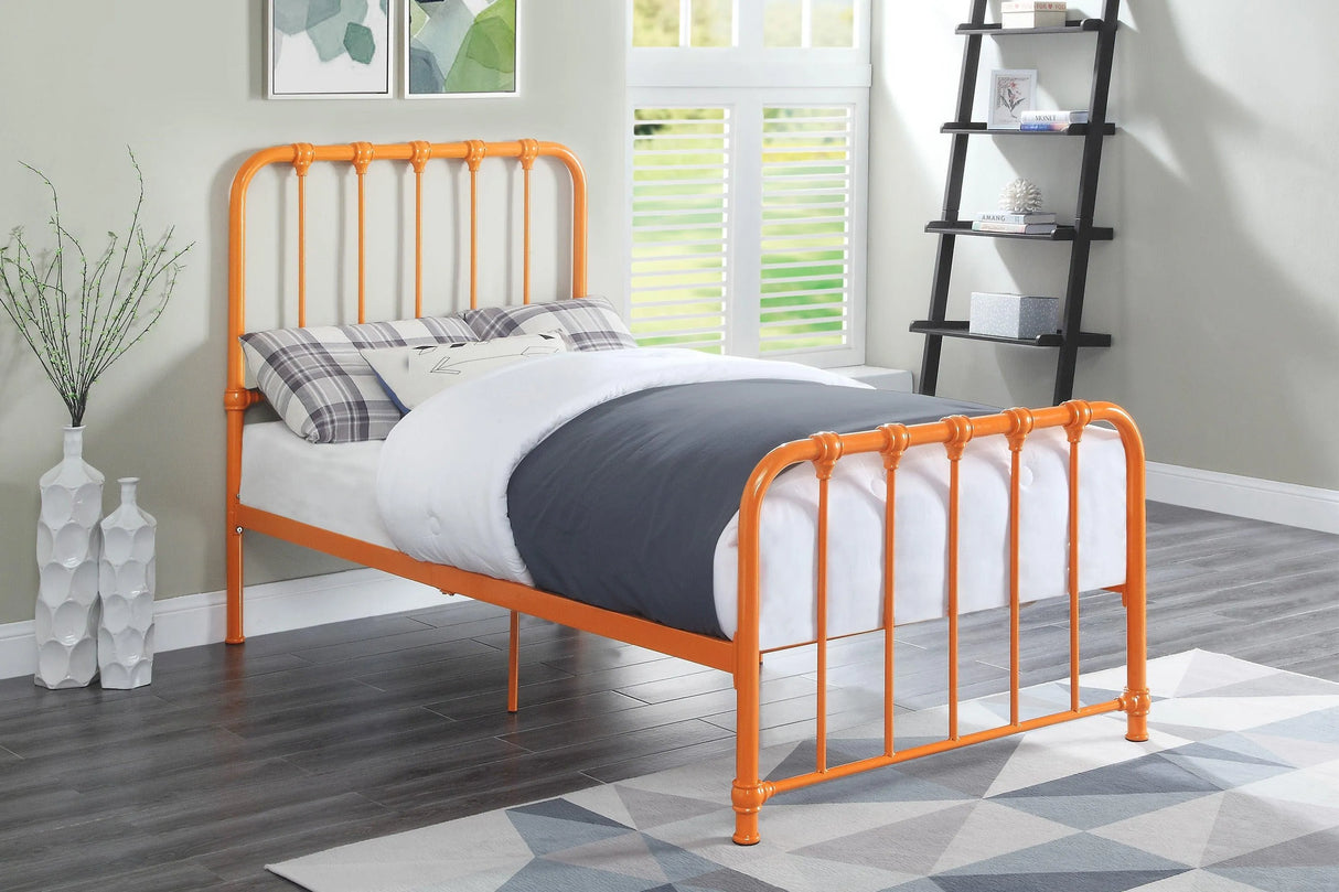 Bethany Orange Twin Metal Platform Bed by Homelegance at Eve Furniture
